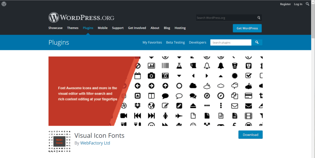 WordPress プラグイン（visual icons）